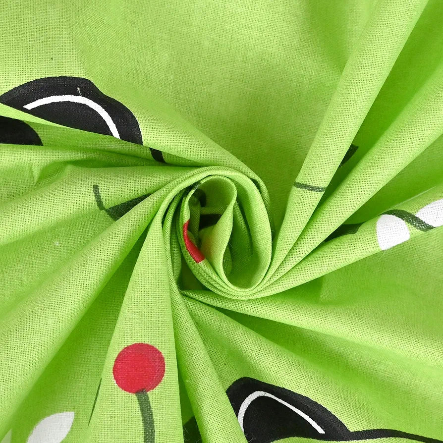 Divine Casa 144 TC 100% Cotton Single Bedsheet with 1 Pillow Cover Abstract Pattern Colour Ice Green