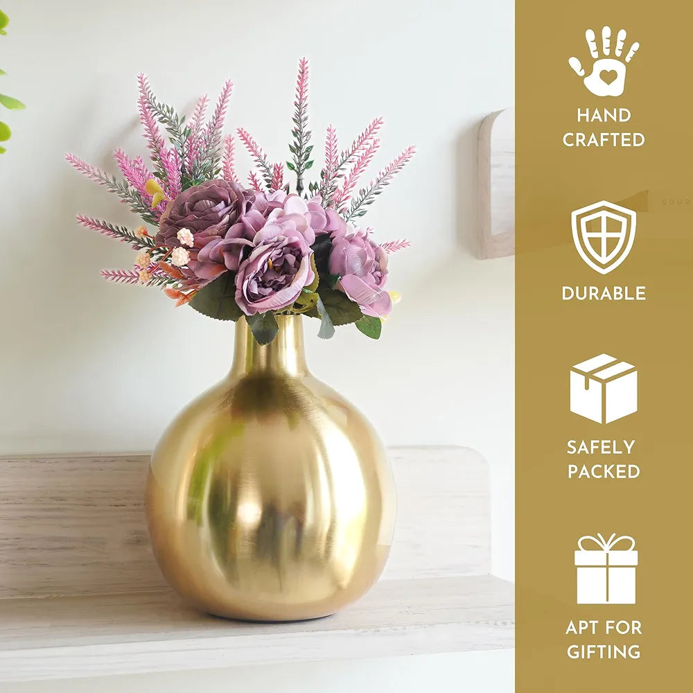 Behoma Metal Flower Vase Golden Vase 1Pcs Flowers not Included