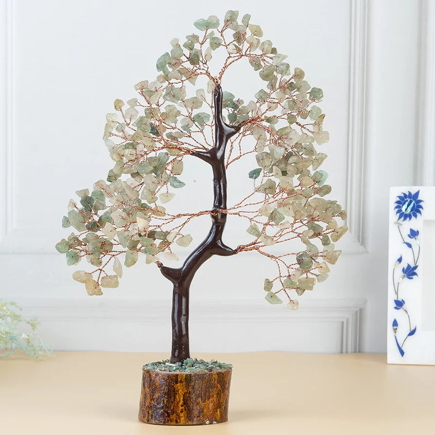 HindCraft Green Jade Crystal Tree Copper Wire 10-12 inch