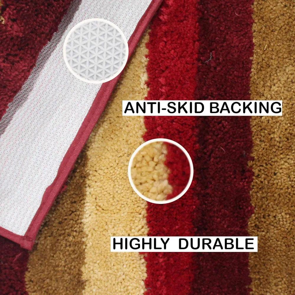 Luxe Home Jericho Runner 2500 Gsm Super Soft Microfiber Anti-Skid Washable Runner Colour Cherry 2x5 Feet
