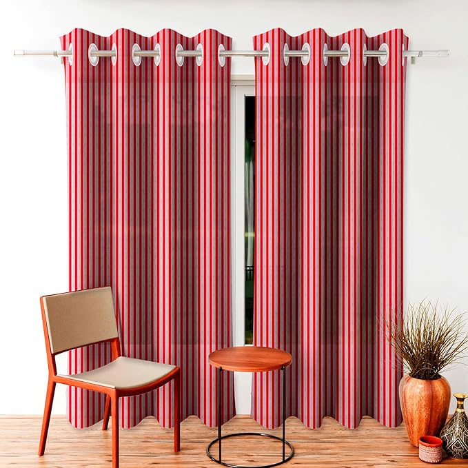 Kuber Industries Door Curtain Sheer Parda for Living Room Lining Net Maroon Colour