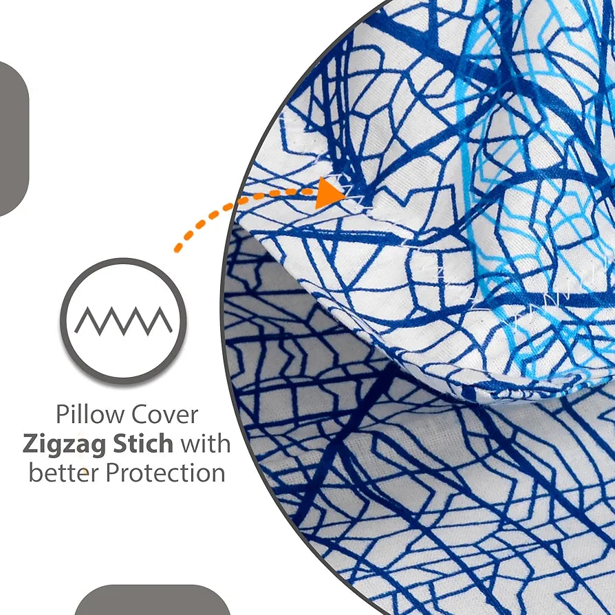 Divine Casa 100% Cotton 144 TC King Size Bedsheet with 2 Pillow Covers Colour Light Blue