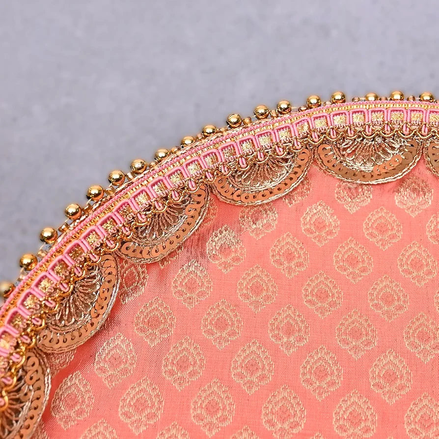 DecorTwist® Pooja Thali Set | Stainless Steel Handcrafted Decorative Pooja Thali for Diwali Puja, Home, Temple, Mandir, Wedding, Bhai Dooj Decorative Puja Plate 10.2 Inch Pack of 1 