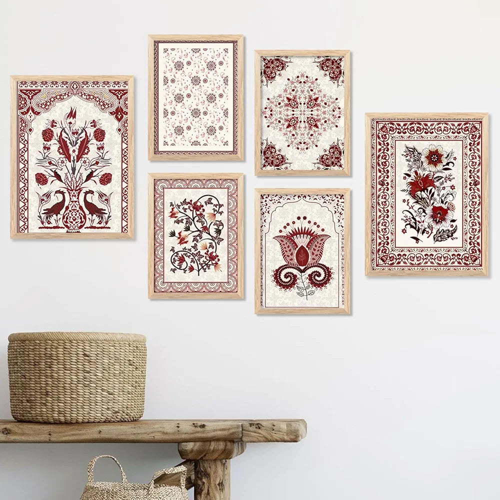 Kotart Premium Digital Paintings with Frame Floral Painting Pack of 6 art 4