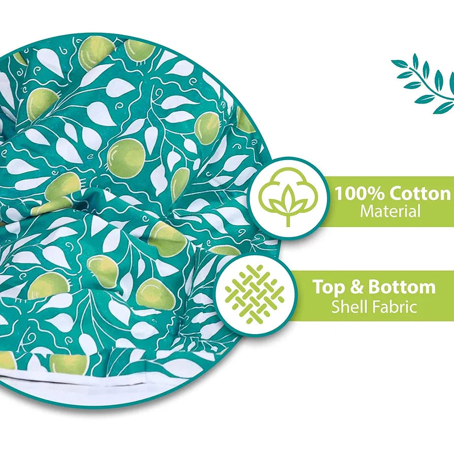 Divine Casa Glace Cotton 120 GSM Reversible Lightweight Printed Single Bed AC Dohar Blanket Quilt Colour Turquoise and Green TC - 120