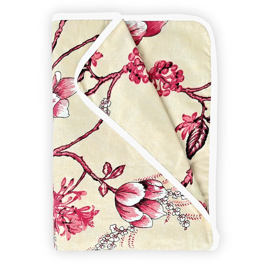 Divine Casa Floret 100% Cotton Single Kids Dohar 120 GSM Soft & Lightweight Throw Blanket Colour Summer Fern
