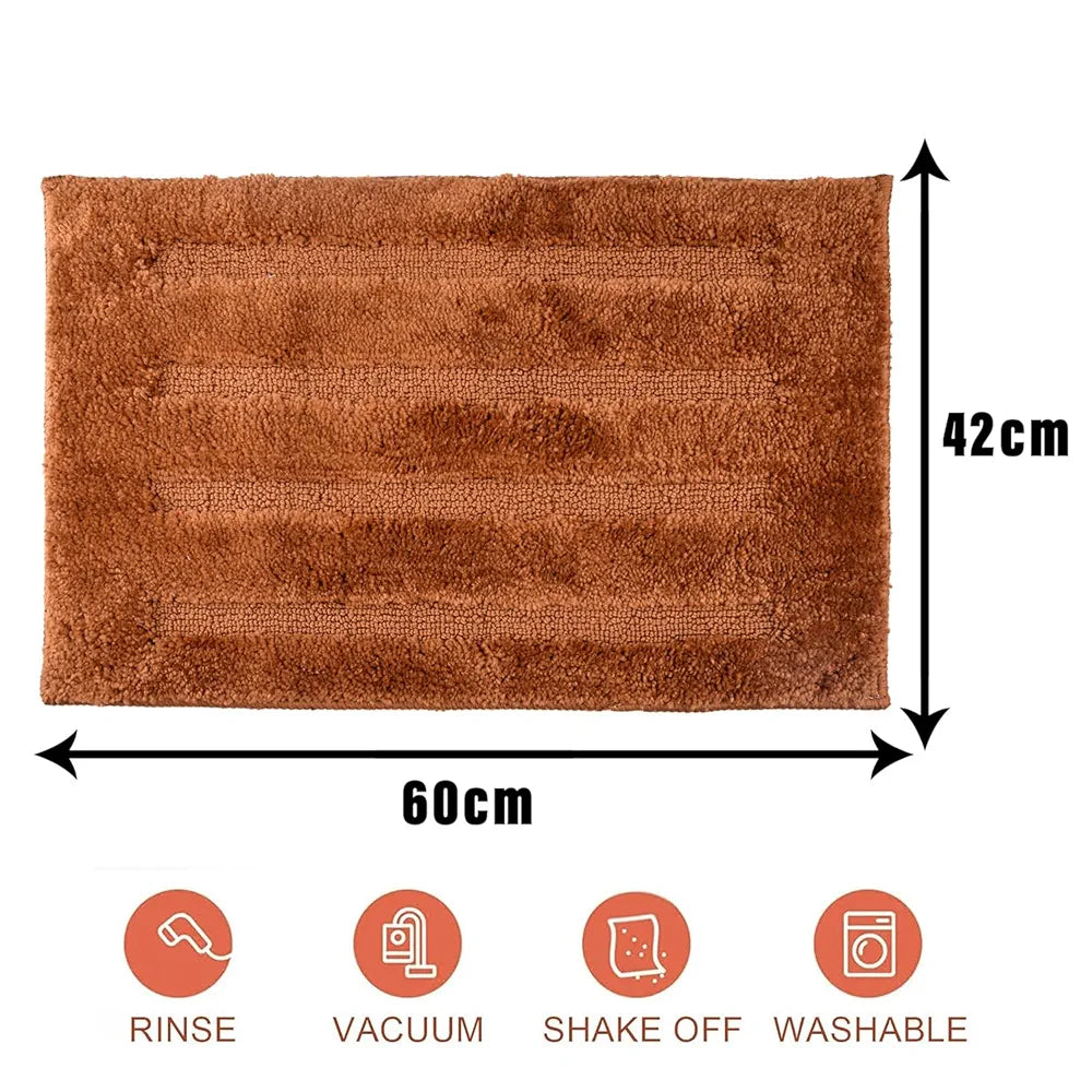 Kuber Industries Door Mat 4 Striped Doormat Velvet Entrance Mat Golden