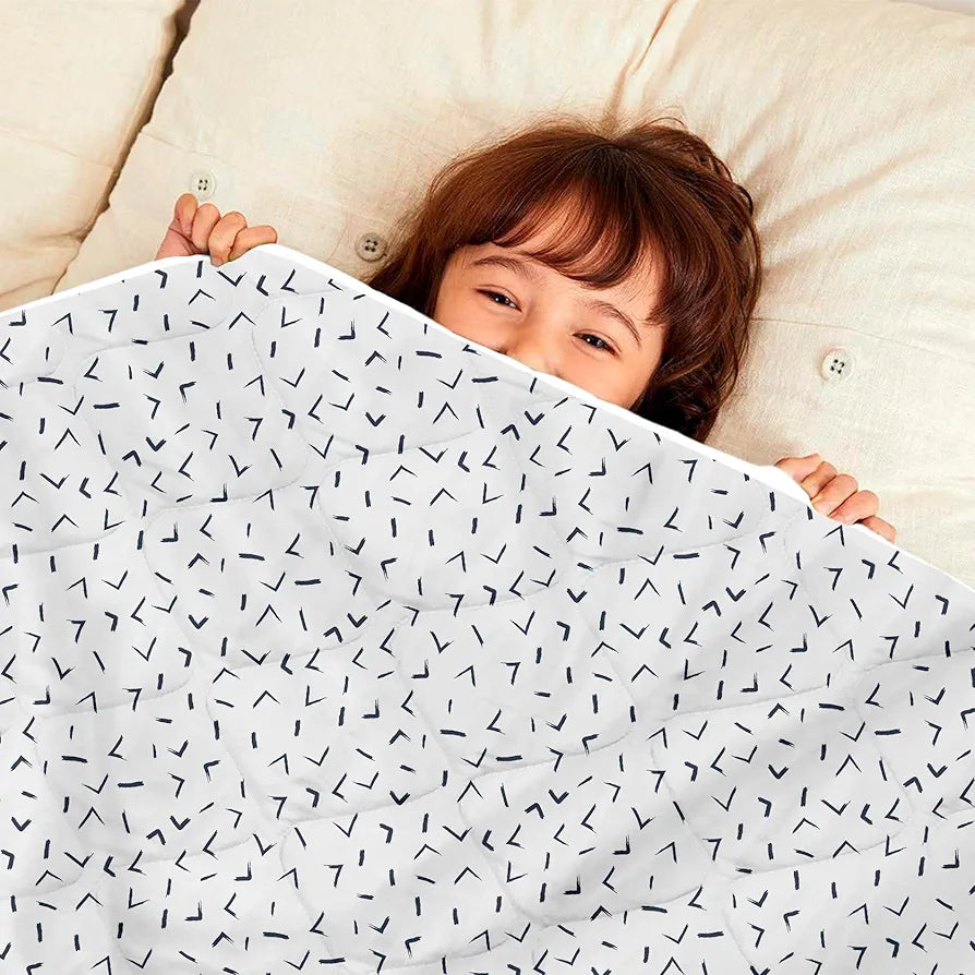 Divine Casa 120 GSM Microfiber Reversible Kids Single Bed Comforter Ultra-Soft Toddler Blanket Colour Navy Blue