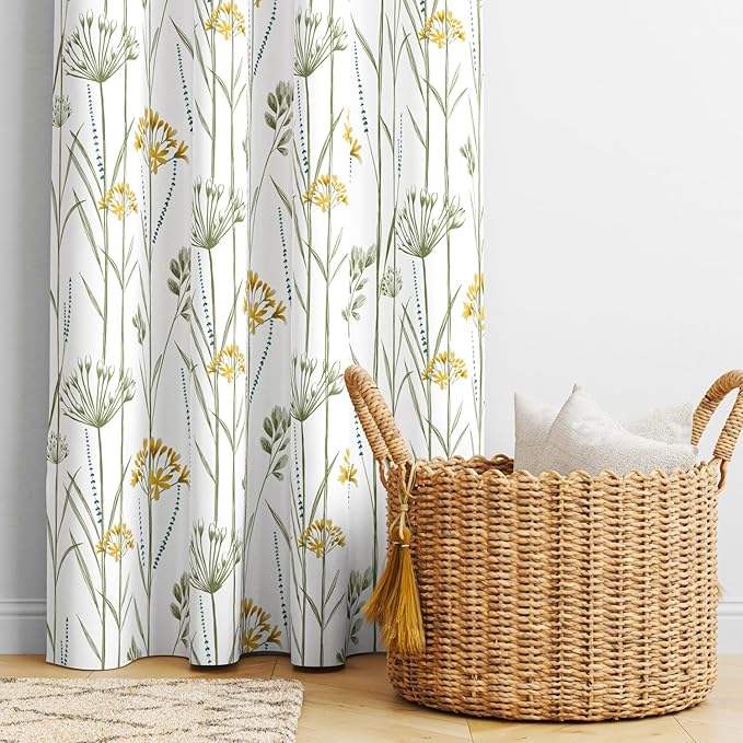Haus & kinder Cotton Curtains Set of 2 for Bedroom Window Door Curtains | Colour Wild Whisper Yellow