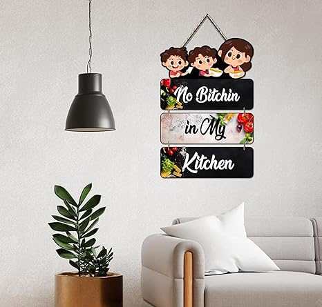 Angel Infinite No Bitchin In My Kitchen Wooden Decorative Wall Hanging Best For Home