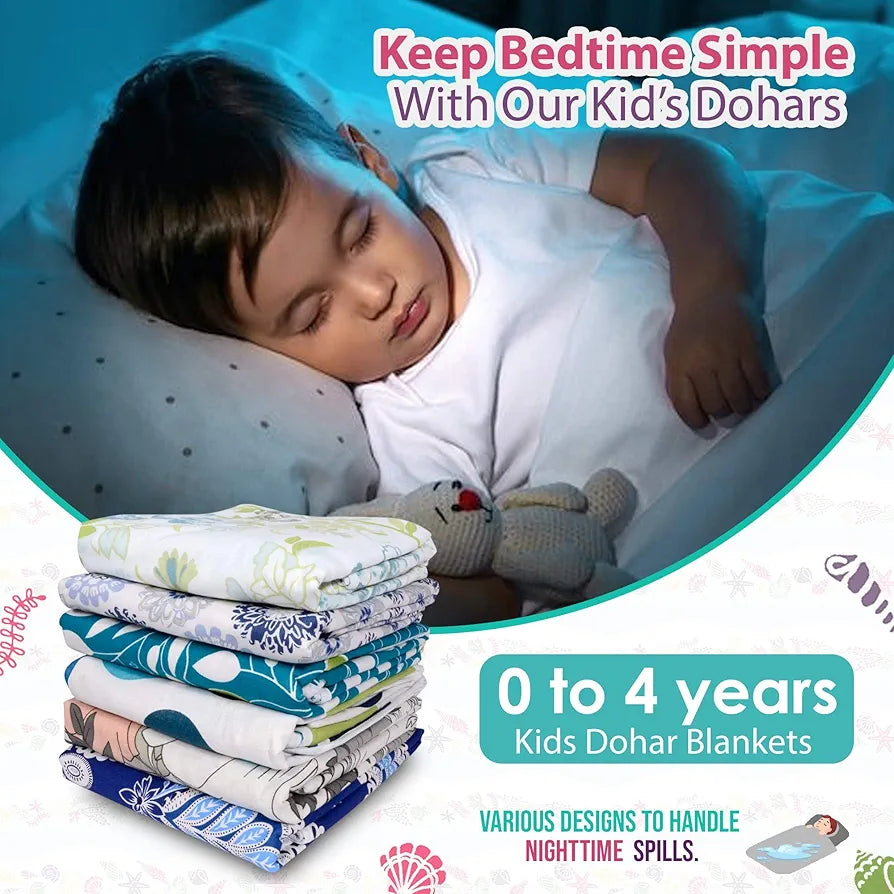 Divine Casa Pure Cotton Printed Single Dohar for Newborn Baby 120 GSM Soft & Lightweight Throw Blanket Colour Cosmic Sky