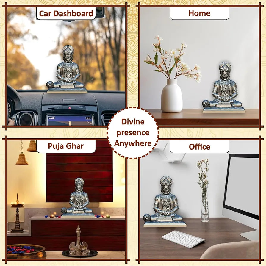Jd Fresh 4.5 Inch Bajrangbali Statue with Gada - silver