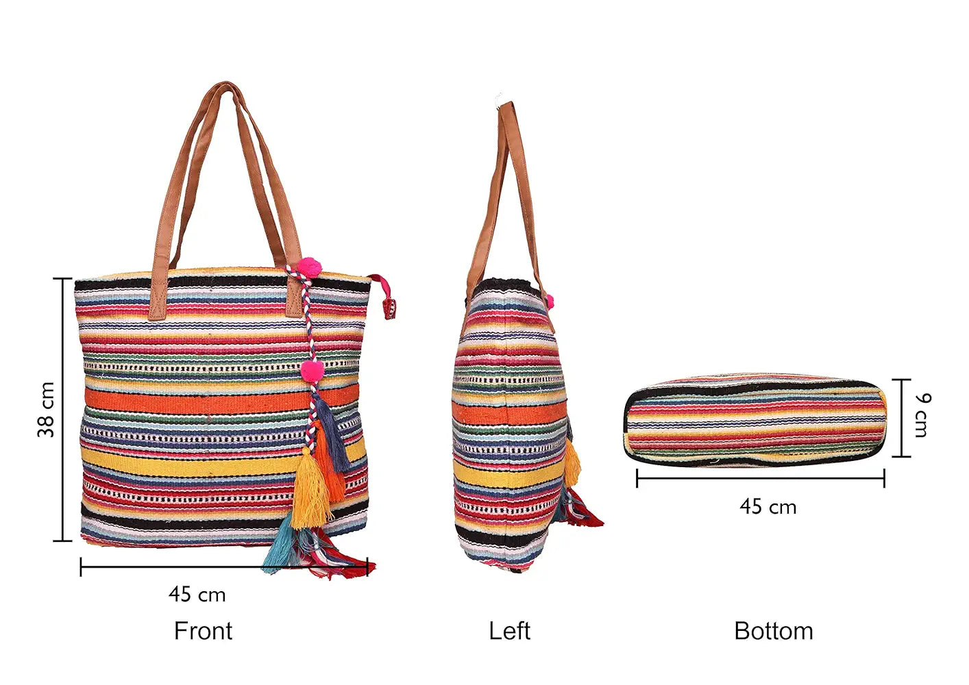 Astrid Women's Tote Bag with Long Tassel Multicolour