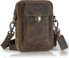 Leather Unisex Sling Cross-BodyBag Messenger Bag | Brown