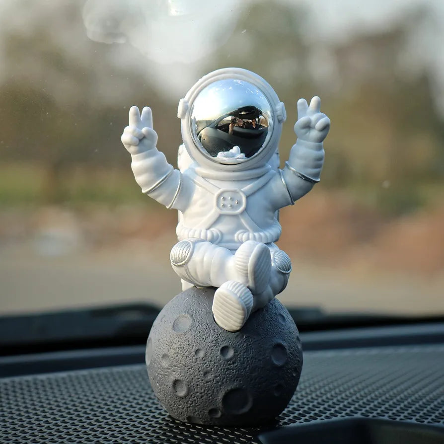 Street27 Sitting Astronaut Figurine Showpiece Silver for Home Décor Idols for Office Desk Table Astronaut Toy