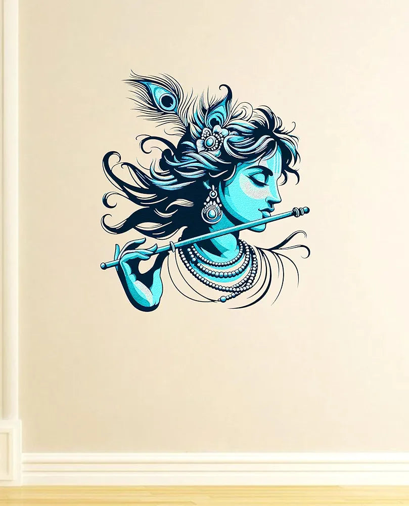 Rng Graphics Pvc Vinyl Self Adhesive Little Krishna Wall Sticker Multicolor 50 Cm X 43cm DW-130L