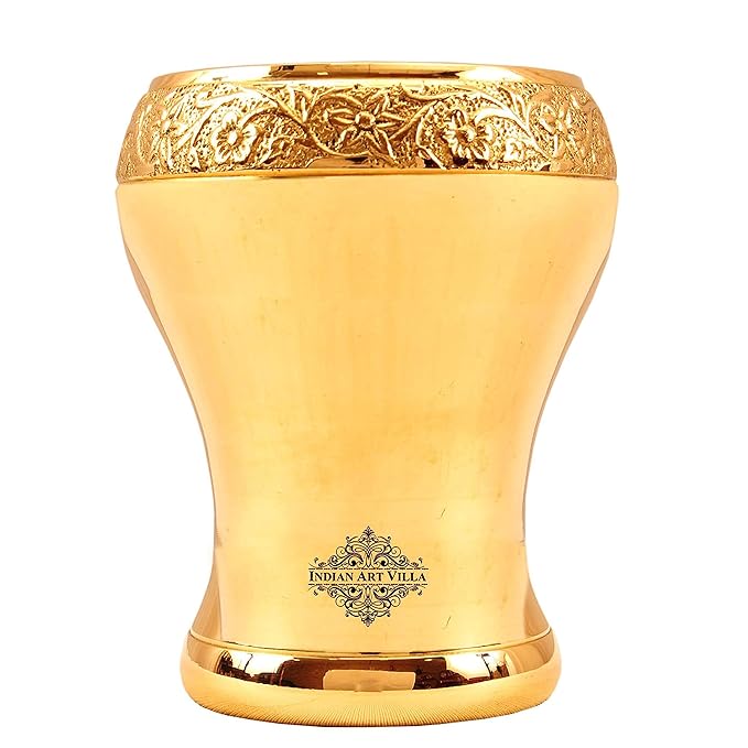 Indian Art Villa Brass Glass Curved Mughlai Design - 325 gms