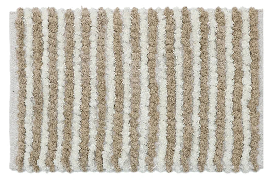 The Home Talk Luxury Chenille Round Bathmats Non-Slip Anti-Skid Colour Beige