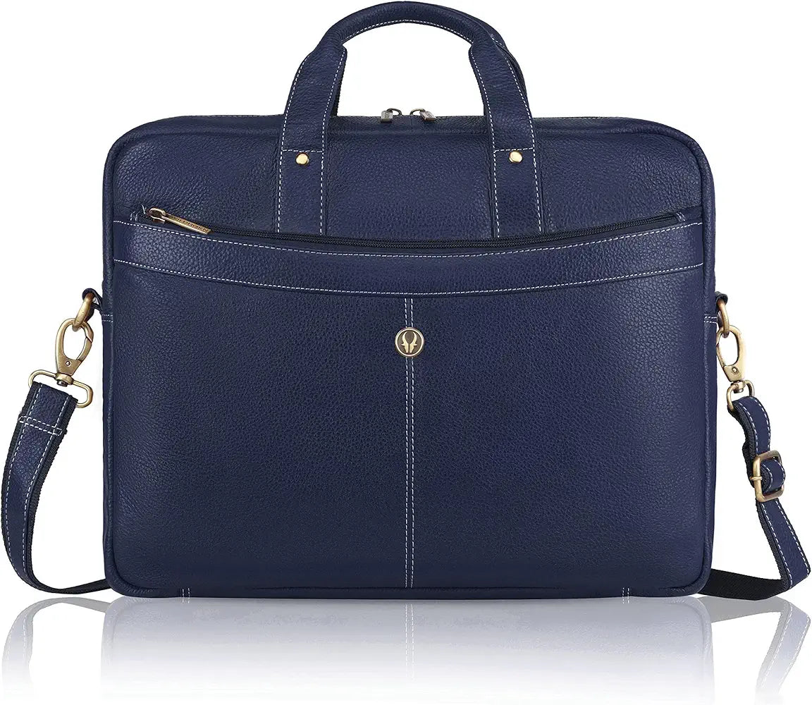 WildHorn Leather 15 inch Laptop Messenger Bag for Men I Padded Laptop Compartment with Adjustable Strap I Extra Zip Compartments I DIMENSION : L-16 inch W-3.2 inch H-13 inch