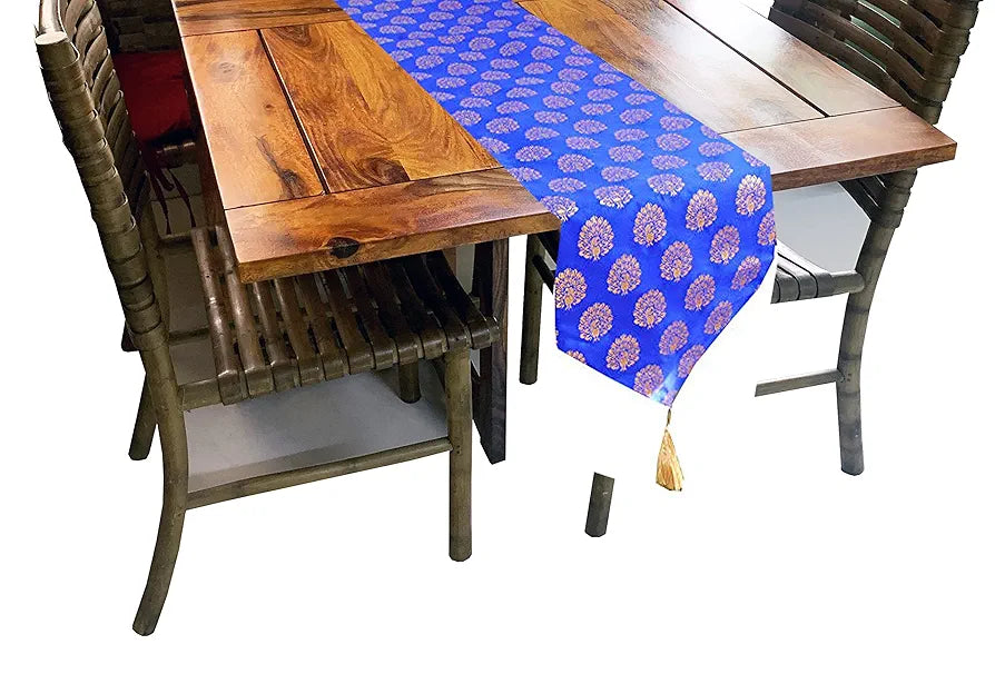 Pink Parrot-designer Durable Dopian Silk Table Runner Colour Multicolour