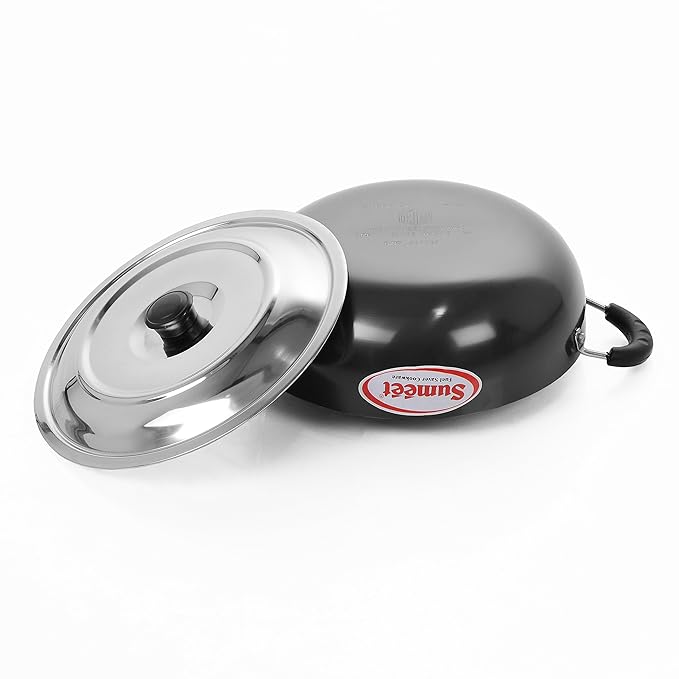 Sumeet 3mm Hard Anodised Deep Kadhai 13 (With Lid)