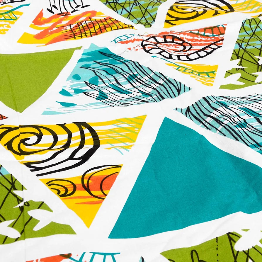 Divine Casa Cotton Geometric Print 120 GSM New Born All Season Ultrasoft Single Baby Blanket for Babies Lime Peach