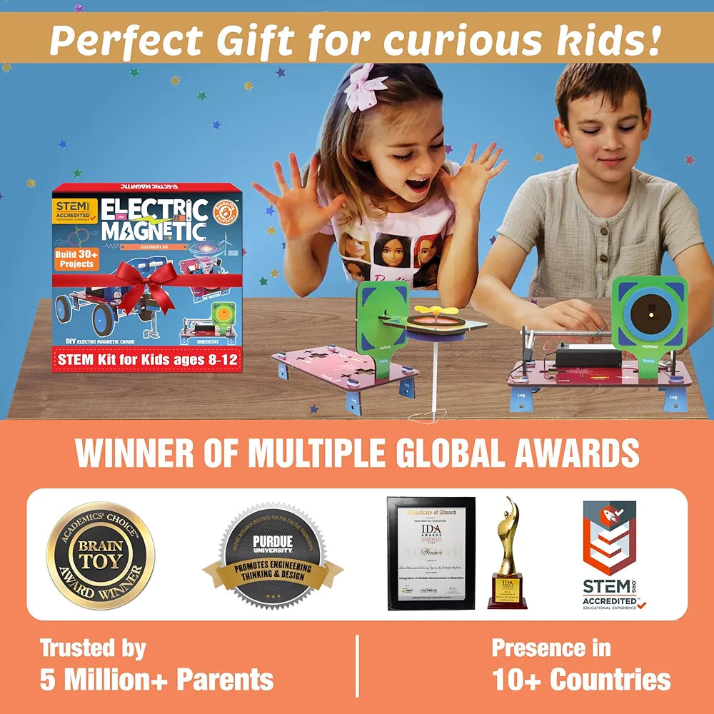 Butterfly EduFields 30In1 Science Project Kit | Birthday Gift For Boys Girls Ages 8 10 12 14 Years | 30+ Electricity Magnetism Diy Stem Projects | Educational Learning Stem Toys For 8 To 12 Year Olds