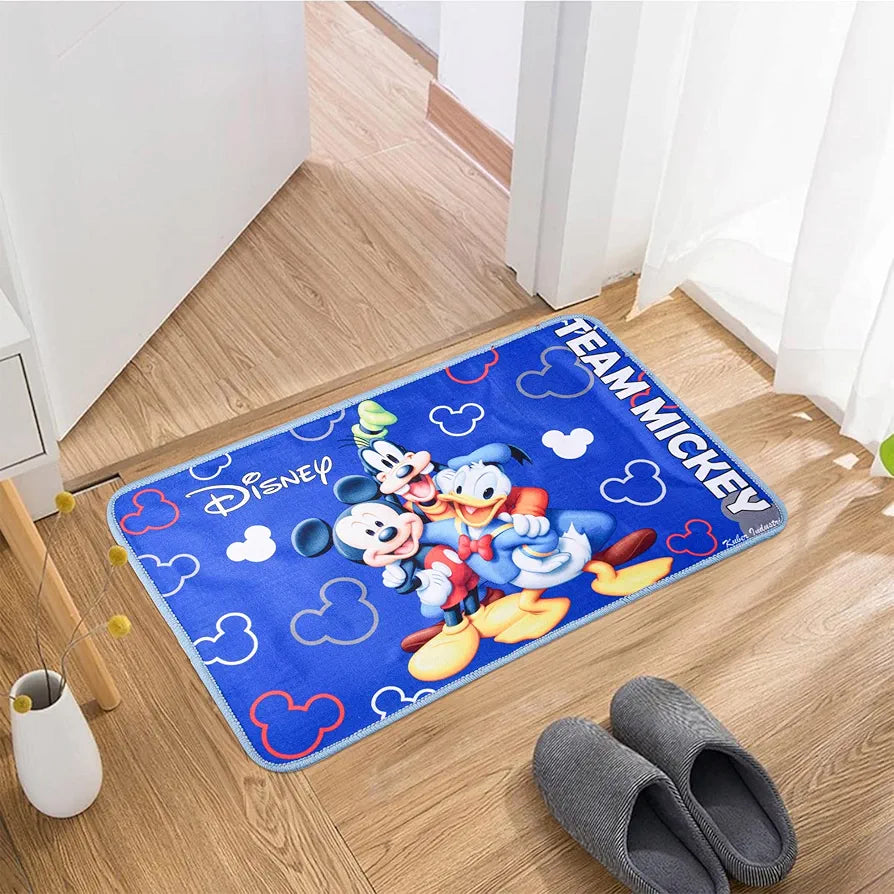 Kuber Industries Disney Team Mickey Door Mat For Living Room Blue Colour