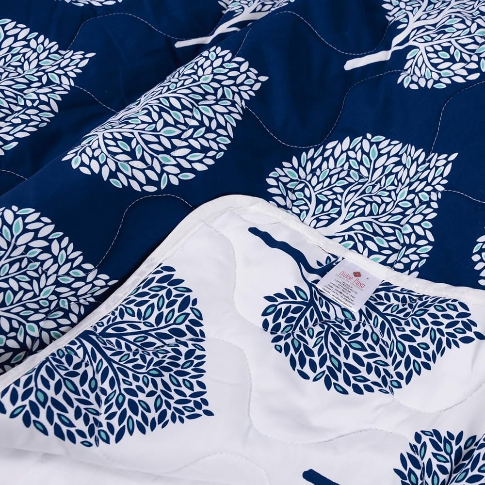 Divine Casa 120 GSM Microfiber Single Bed Comforter Soft & Lightweight Reversible AC Blanket Colour Dark Sapphire