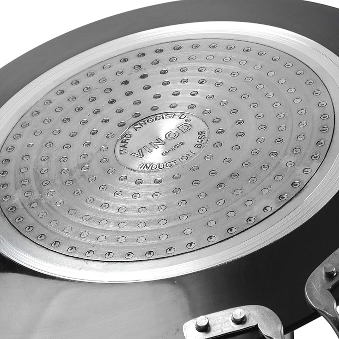 Vinod Black Pearl Plus Hard Anodised Roti/paratha/phulka Tawa | 22 Cm Diameter With Riveted Sturdy Handle | 5.25 Mm Thickness | Black