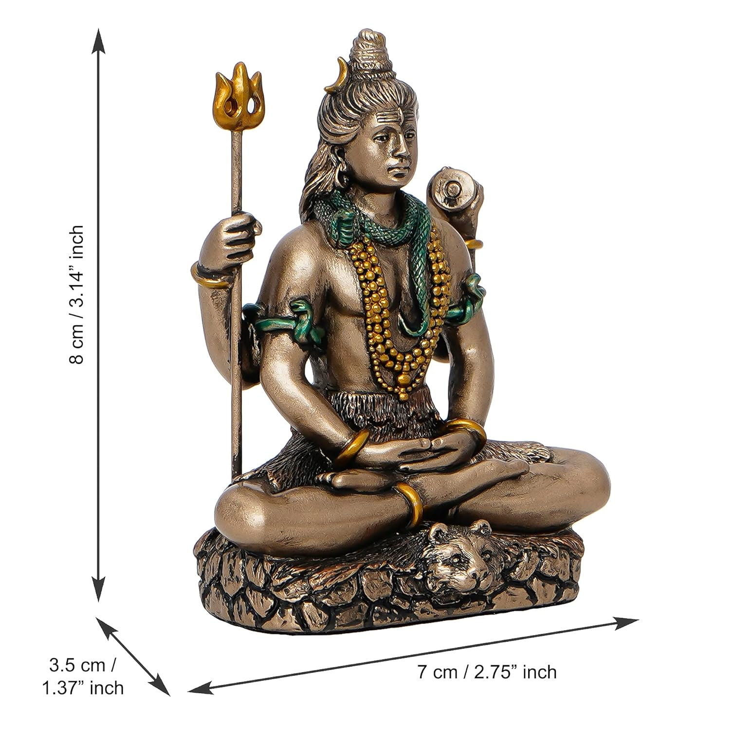 Ecraftindia Meditating Lord Shiva Cold Cast Bronze Resin Decorative Figurine