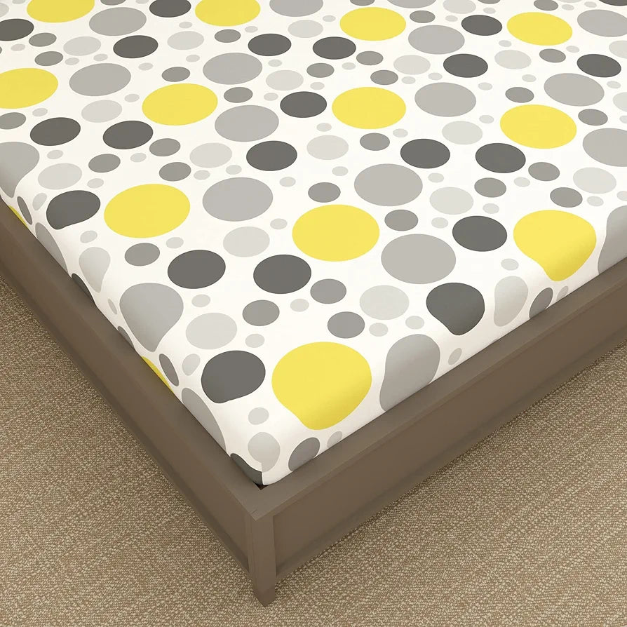 Divine Casa Double Size Bedsheet for Double Bed 144 TC Pure Cotton Queen Size with 2 Pillow Covers Geometric Colour Grey Lagoon