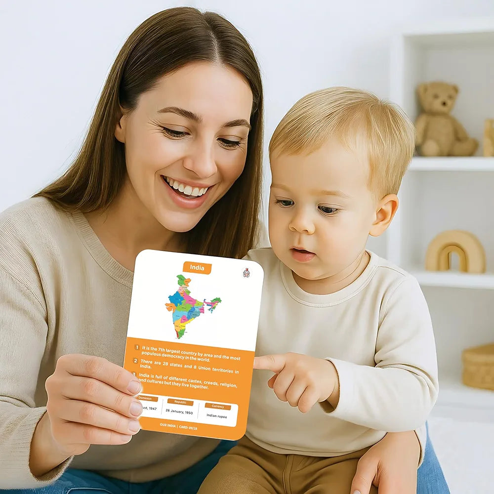 SPARTAN KIDS® Our India Flash Cards for Kids | 28 Early Learning Flash Cards Easy & Fun Way of Learning 1 Year to 6 Years Babies