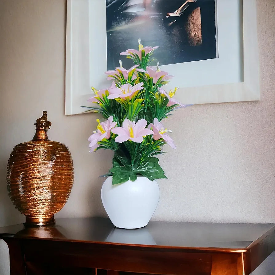 Artificial Plants for Home Decor Showcase Plants Flowers with Pot Fake Plant Pink