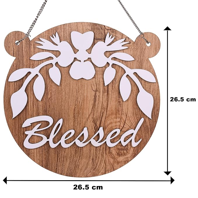 Sehaz Artworks Wooden Wall Hangings Home Décor Items Home Decoration Items - Blessed-WHT