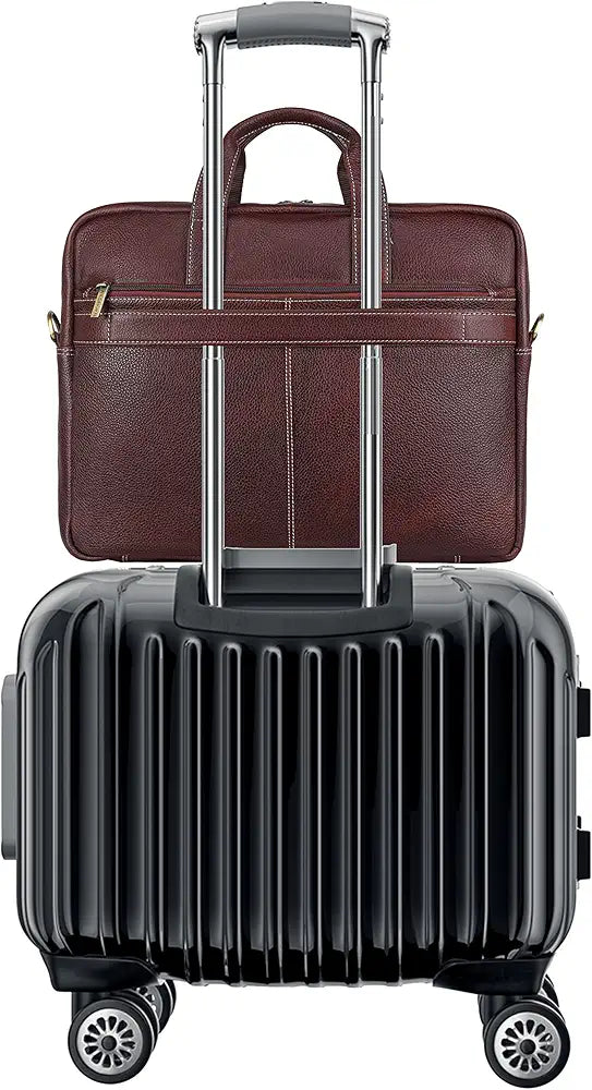 WildHorn Leather 15 inch Laptop Messenger Bag for Men I Padded Laptop Compartment with Adjustable Strap I Extra Zip Compartments I DIMENSION : L-16 inch W-3.2 inch H-13 inch