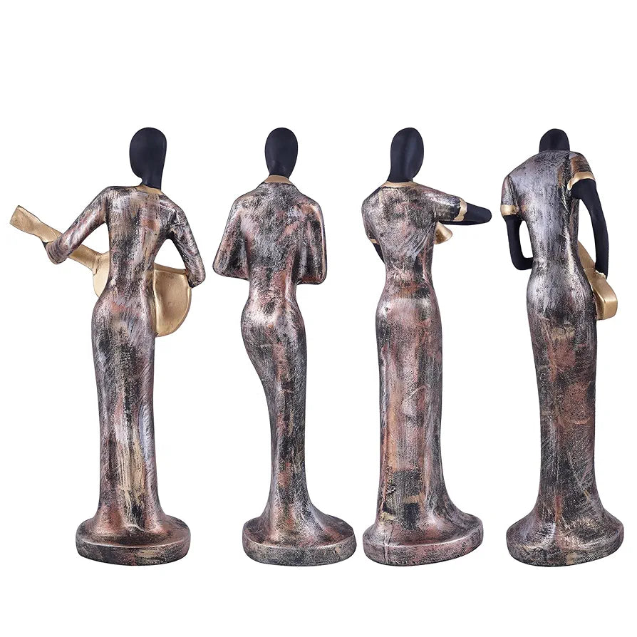 Zart Resin Musical Instrument Showpiece Set of 4