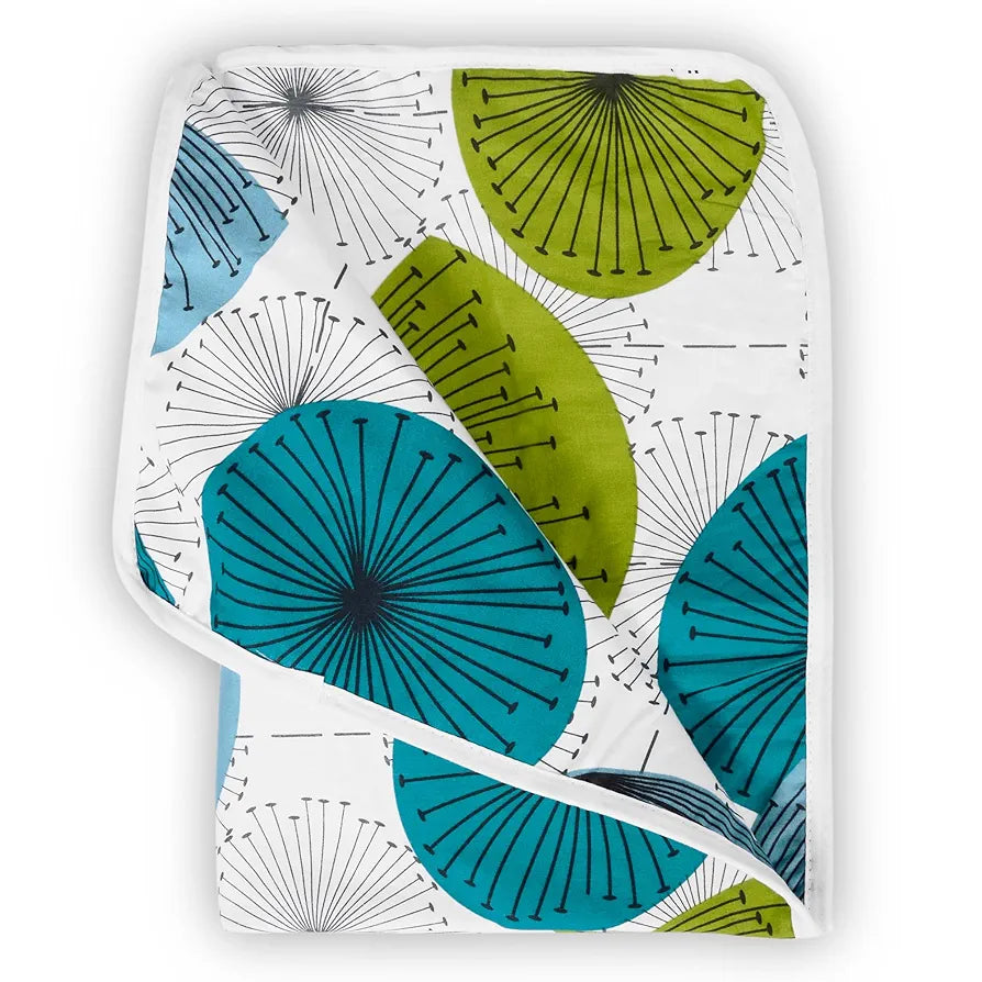 Divine Casa Floret 100% Cotton Single Kids Dohar 120 GSM Soft & Lightweight Throw Blanket Colour Aqua