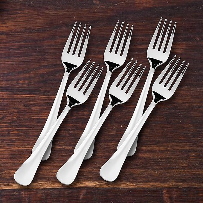 Sumeet Stainless Steel Dessert/Table Forks Set of 6 Pc – (18.2cm L) (1.6mm Thick)