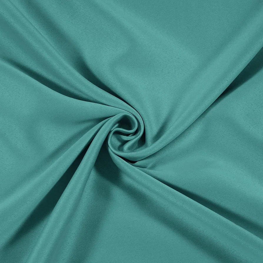 Cloth Fusion Blackout Window Curtains 5 Feet Long Set of 2 Sea Green Colour