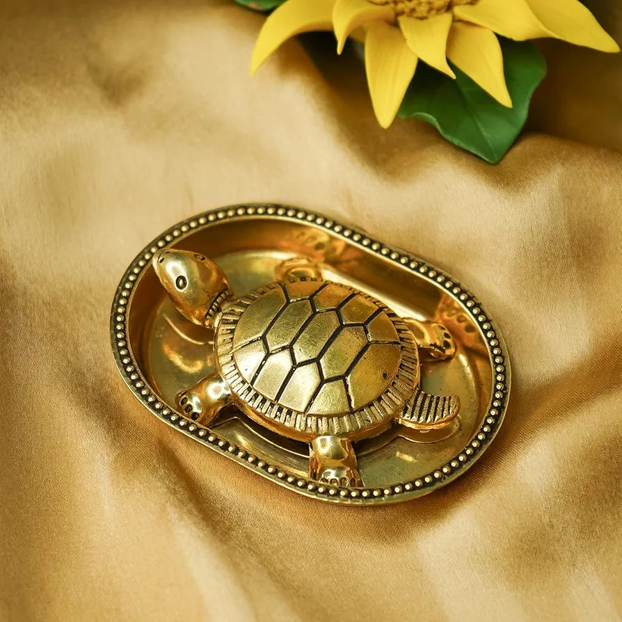 Ekhasa Pure Brass Tortoise Vastu with Brass Plate EKIDBR-02TOP2-GL