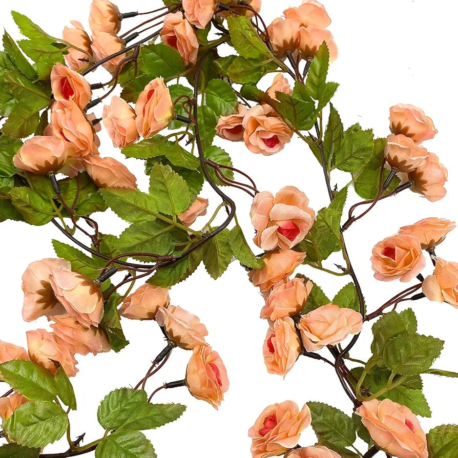 Artificial Flower Vine Garland Creeper 69 Small Rose  Garland for Decoration Pack of 2