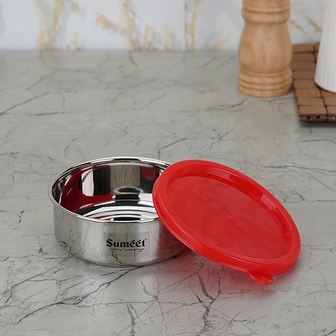 Sumeet Stainless Steel Airtight & Leak Proof Food Storage Container 400 ml 12Cm
