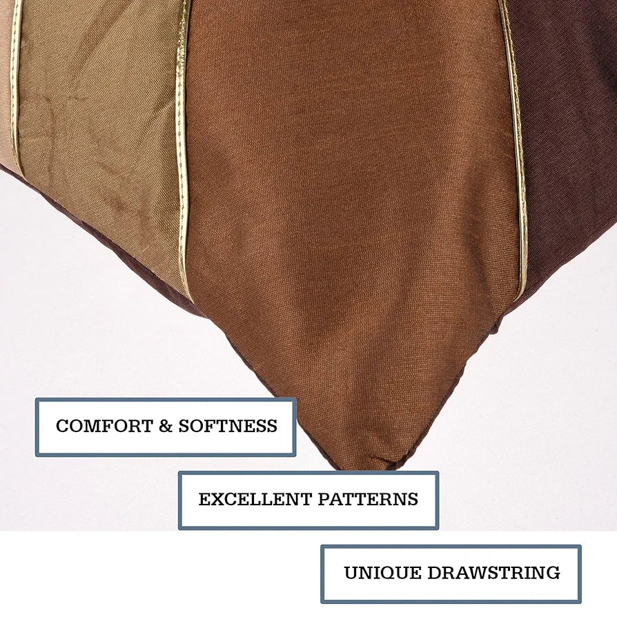 Kuber Industries Cushion Cover Pillow Covers Cream Patang Wire Cushion Covers Set of 5 Brown