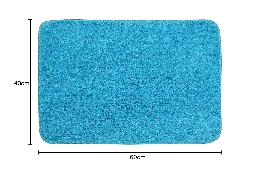 Saral Home Easy Living Saral Home Microfiber Anti-skid Rectangular Bath Mat Colour Blue & Turquoise(Pack Of 2)
