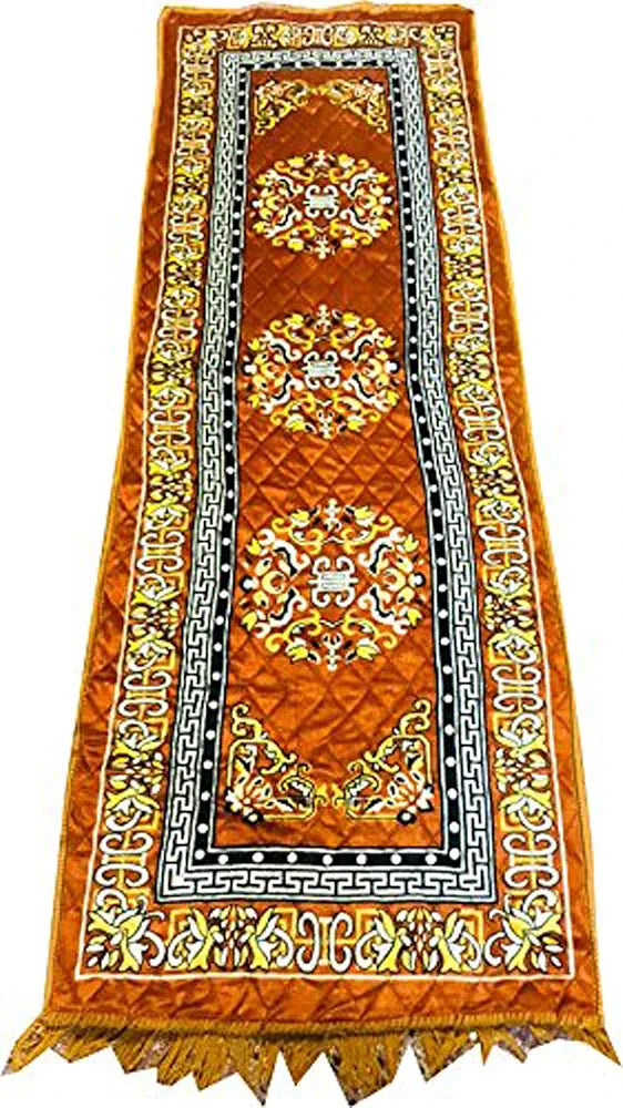 Kuber Industries Bed Side Rectangular Runner Mattress Soft Velvet Material Colour Golden