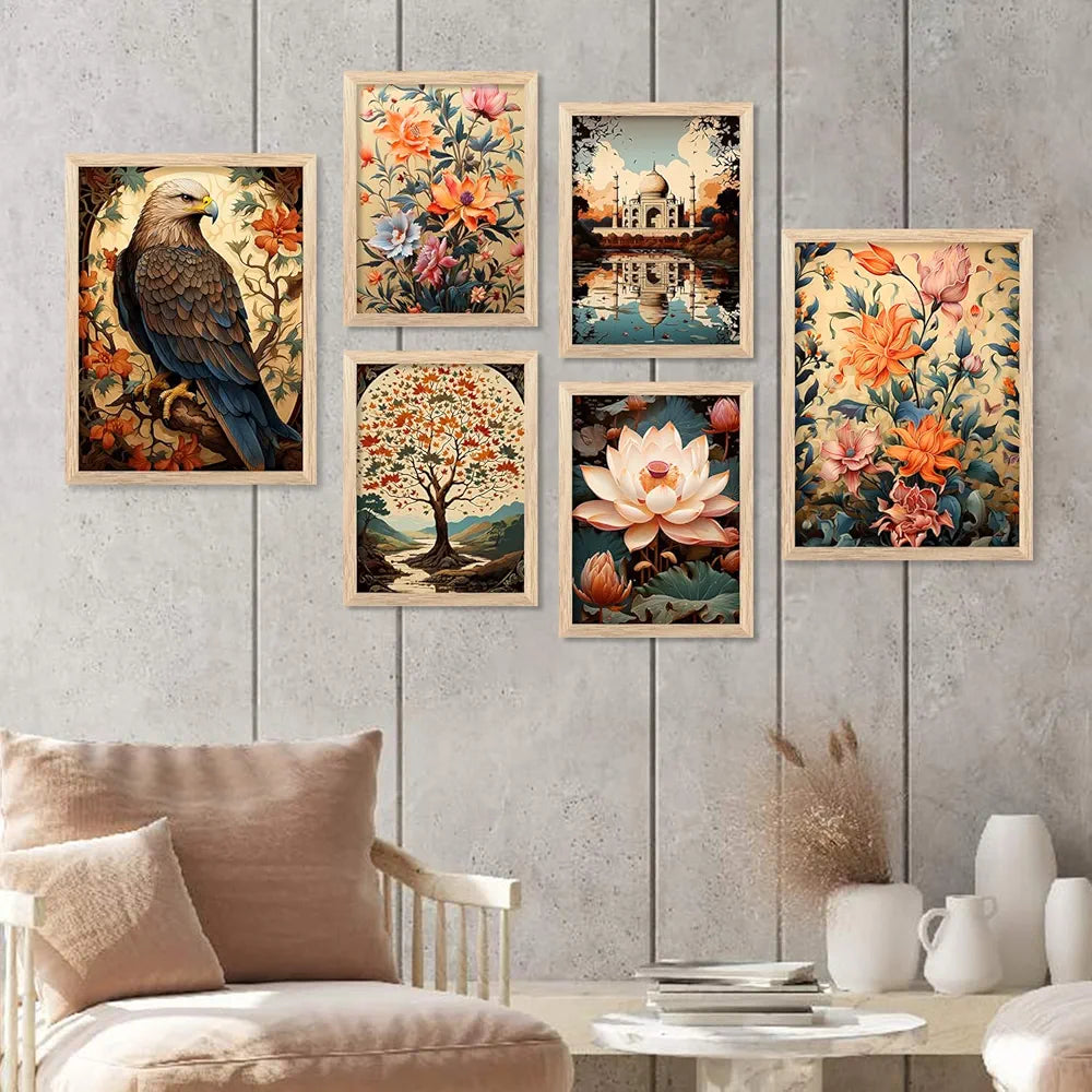 Kotart Premium Digital Paintings with Frame Pack of 6 J