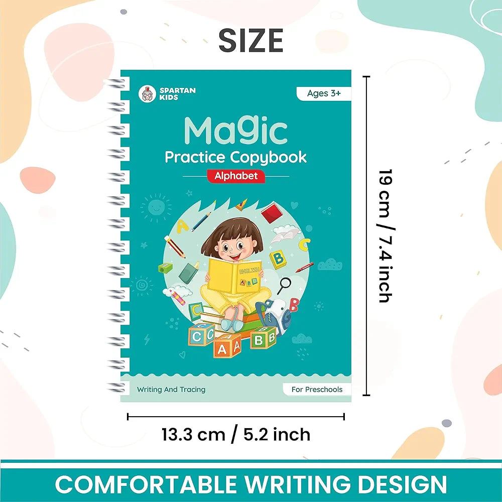 SPARTAN KIDS® Complete Magic Practice Copybook Set  - Number Tracing Book for Kids 