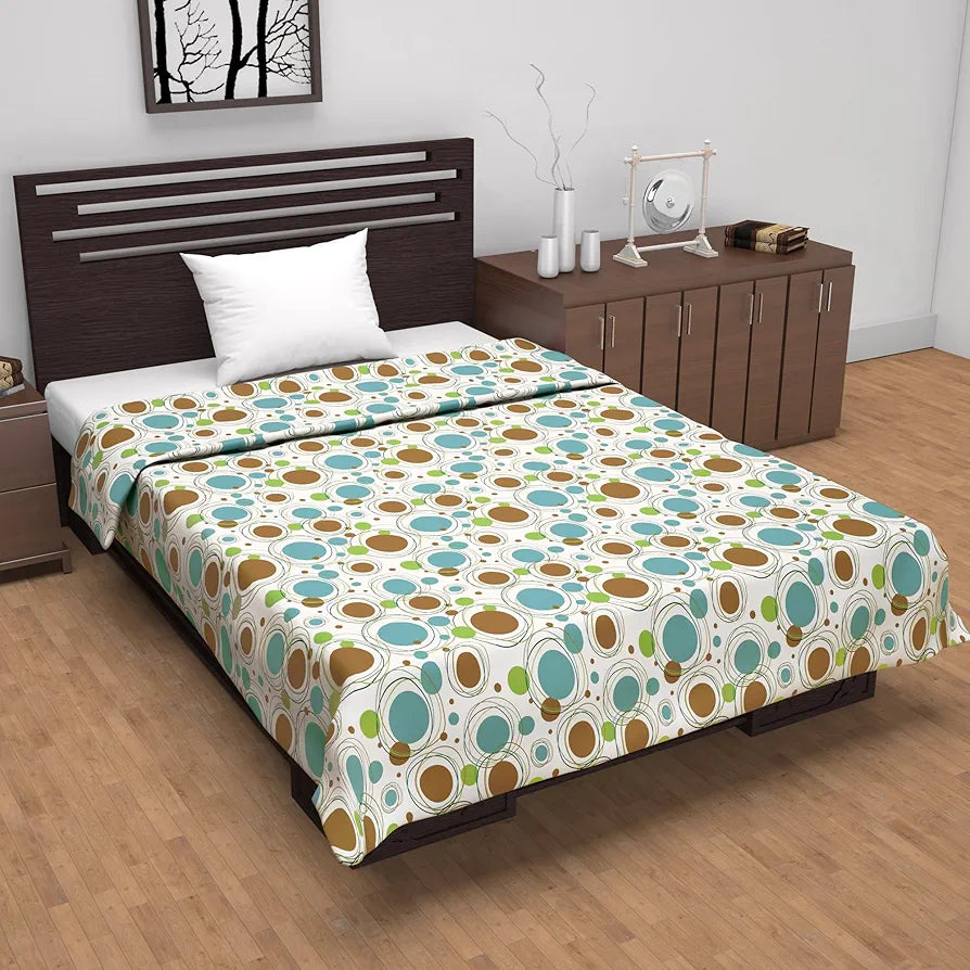 Divine Casa Reversible Cotton AC Blanket Single Bed Dohars Soft Light Weight All Season Dohar TC - 144 Colour Multi color
