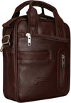 Leather Pu Leather Brown Messenger Cross Sling Bag Body Travel Office One Side Chest Shoulder For Men & Women | Brown